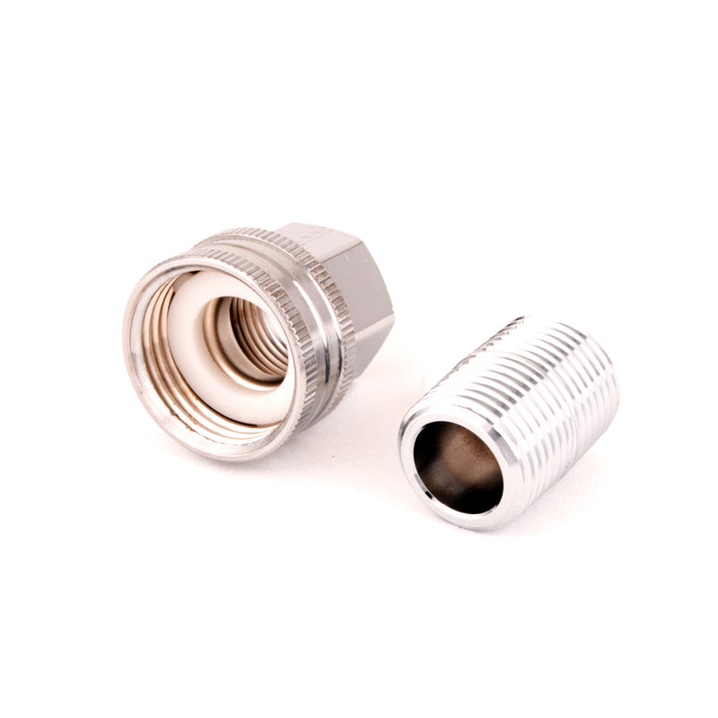 T&S Brass 003105-40 Garden Hose Adapter - 3/4 GH Female x 1/2 NPT Male Chrome Brass