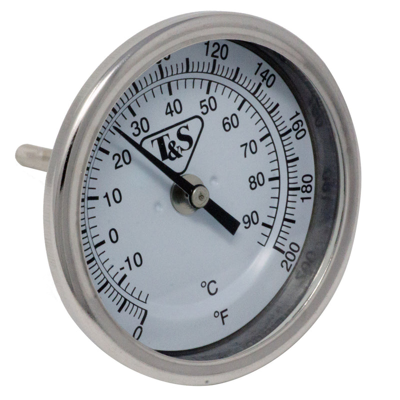 T&S Brass 003799-45 Thermometer - 0 to 200°F w/ T&S Logo