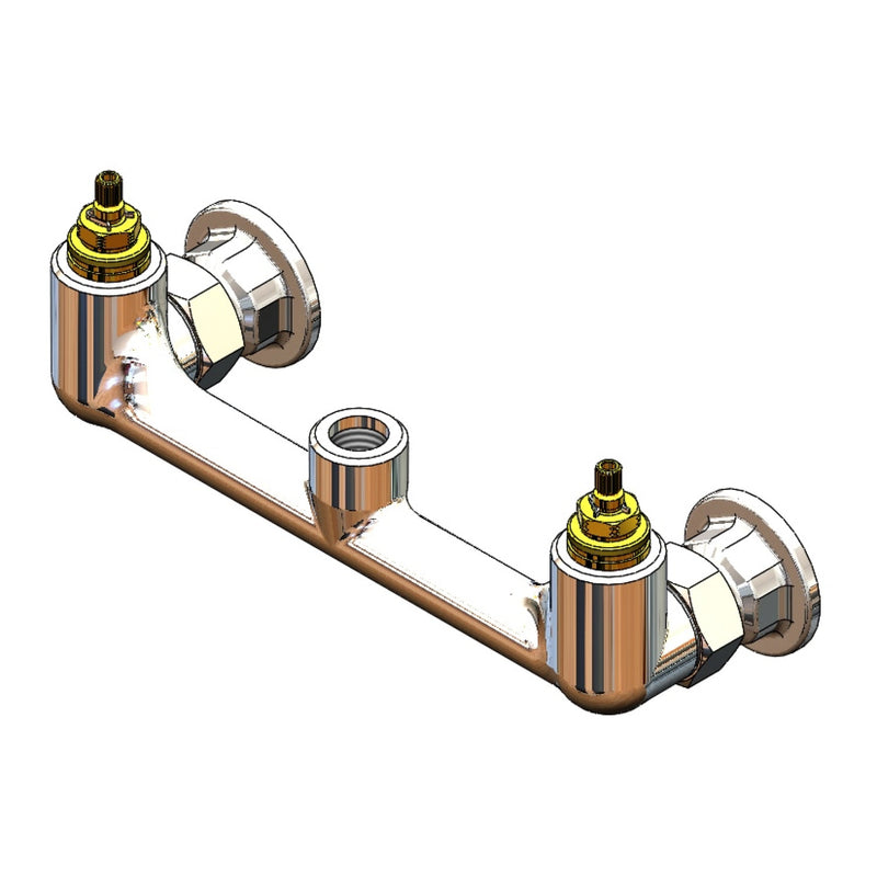 T&S Brass 013977-40 8" Wall Mount Base - Check Valves (No Handles)