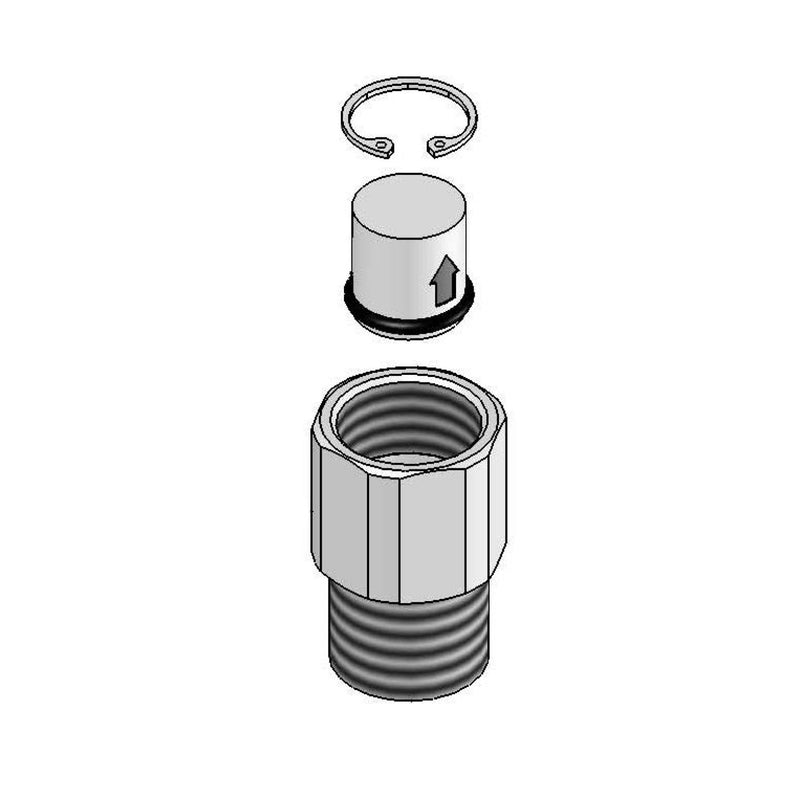 T&S Brass 015073-40 Check Valve Adapter w/ Retaining Ring