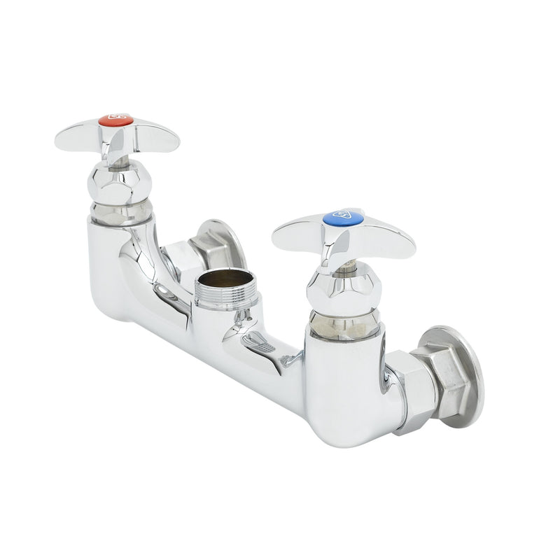 T&S Brass 017970-40 8" Wall Faucet - Check Valves & 4-Arm Handles