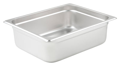 Winco 1/2 Size Steam Table Pan - 4" Deep Anti-Jamming Stainless Steel