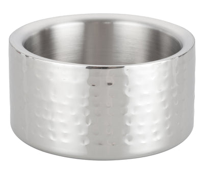 Winco DWCC-5H 4-5/8 Inch Diameter Round Wine Coaster Double Wall Stainless Steel Hammered