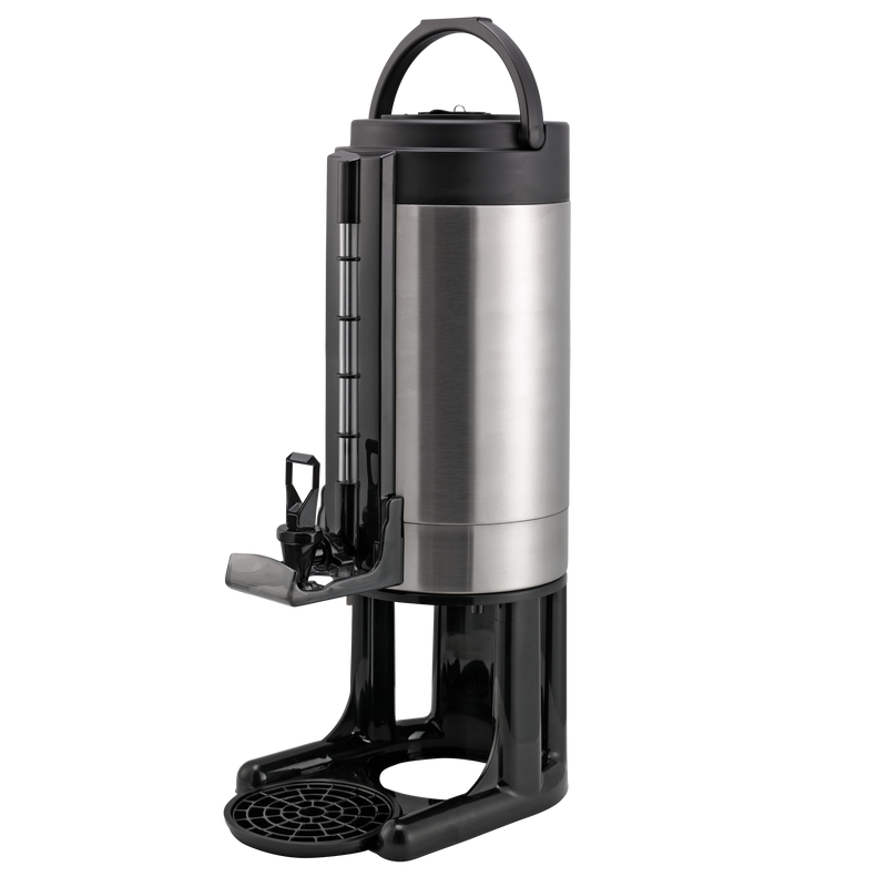 Universal Thermal Container 2-Gallon Vacuum Insulated Dispenser in Brushed Stainless and Black
