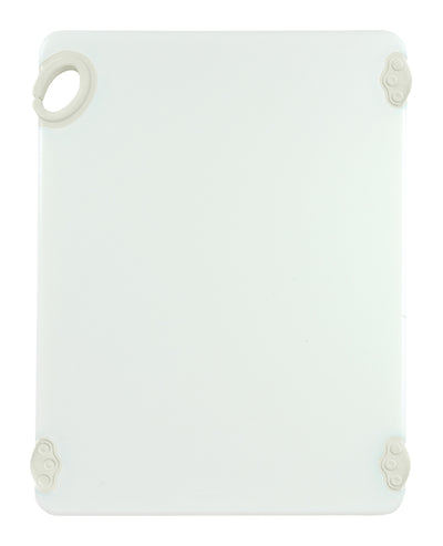Winco CBN-1520WT 15 Inch Cutting Board with Rubber Grip Hook White Co-polymer