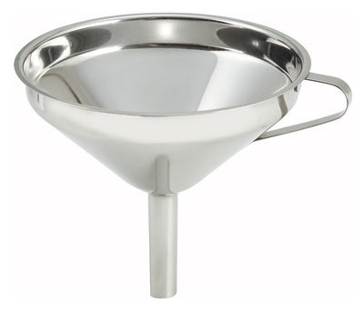 Winco SF-5 5 Inch Wide Mouth Funnel with Mirror Finish Stainless Steel