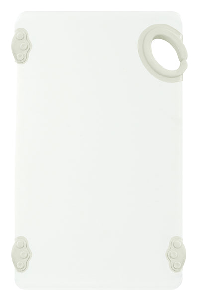 Winco CBN-610WT 6 Inch Cutting Board with rubber grip hook BPA free White