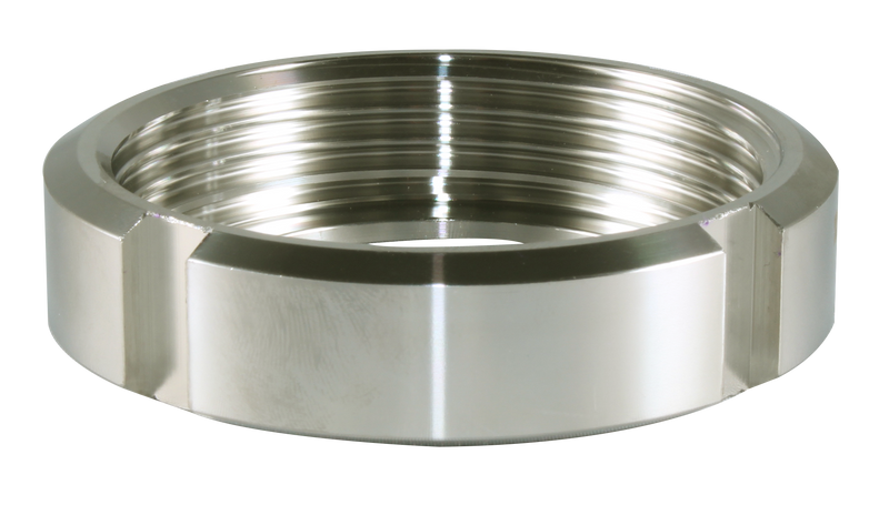 1" DIN Round Nut (13R-DIN) - T304 Stainless Steel - Wayland Industries - W413R-DIN-1