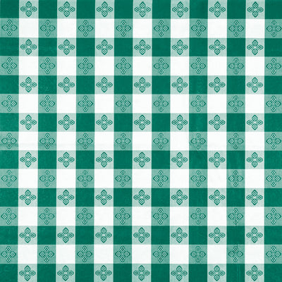 Winco TBCO-90G 90 Inch Rectangular Table Cloth PVC Cotton Green Checkerboard