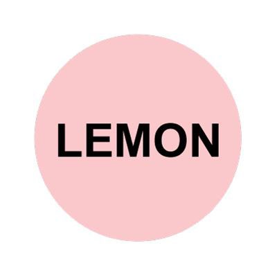 Bargun Button Cap, Round, Lemon, Pink Cap, Black Letter - PH10-74-104
