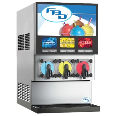 FBD 773 3-Flavor Frozen Carbonated Beverage Dispenser, Air-Cooled, Commercial Frozen Drink & Slushie Machine, 5,160 oz/hr