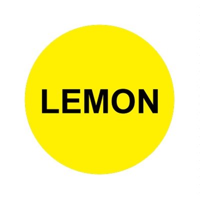Wunder-Bar 'Lemon' Button Cap - Round Yellow with Black Lettering