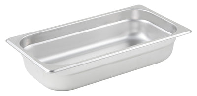 Winco SPJL-302 6-7/8 Inch Width Stainless Steel Steam Table Pan 25 Gauge Anti-Jamming