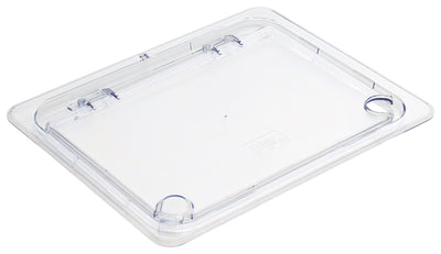 Winco SP7200H 1/2 Size Food Pan Cover Hinged Notched Polycarbonate Clear