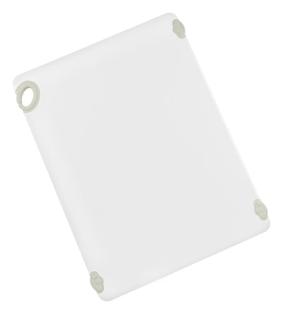 Winco CBN-1824WT 18 Inch Rectangular Cutting Board with Rubber Grip Hook White Co-polymer