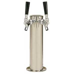 Micro Matic D4743DTKR 3 Inch Diameter Glycol Cooled Draft Beer Tower Stainless Steel Countertop