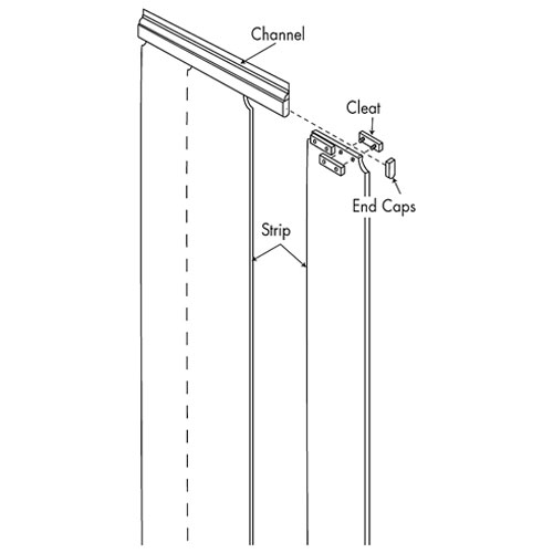 Kason® Strip Curtain For doors up to 41 in x 84 in - 401SA8084490
