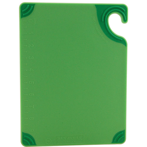 San Jamar 9 in x 12 in x 3/8 in Green Cutting Board 9x12in, Plastic - CBG912GN