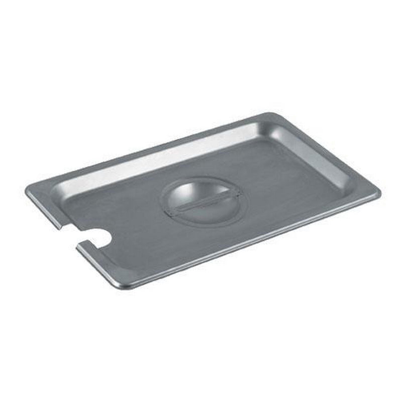 Winco 1/4 Size Notched Pan Cover Fourth Size, Stainless Steel