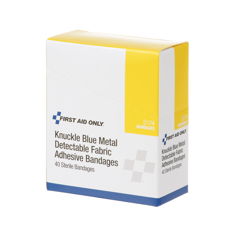 First Aid Only Blue Metal-Detectable Knuckle Bandage Bright blue - G174