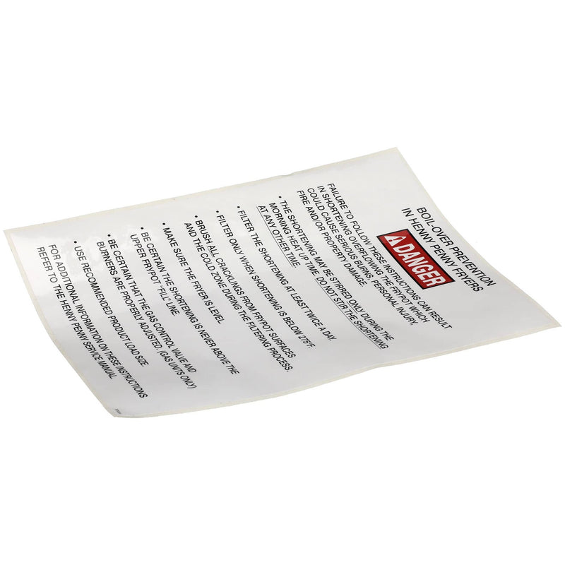 Henny Penny Gm Label-BoiloverPrevention - 37332