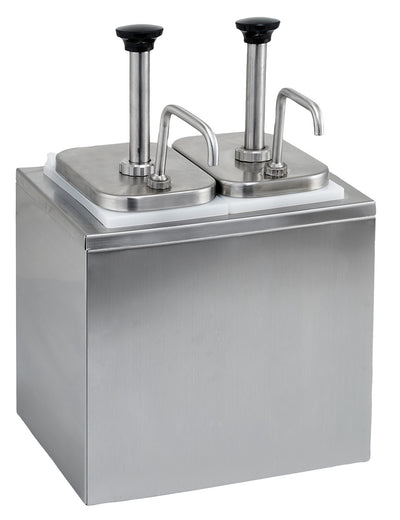 Winco PKTS-2D 11 Inch Condiment Dispenser Stainless Steel with Pumps