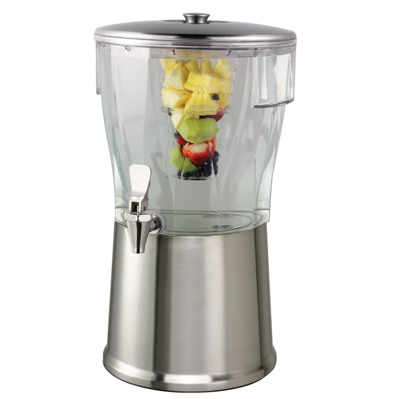 Elite 5-Gallon Stainless Beverage Dispenser in Brushed with Polished Accents