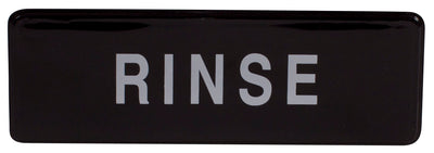 Winco SGN-327 9 Inch RINSE Information Sign Impact-Resistant Polymer Black