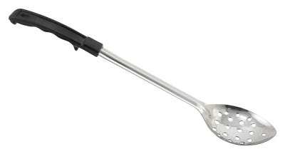 Winco BHPN-15 15 Inch Long Basting Spoon Perforated Stainless Steel with Plastic Handle Black