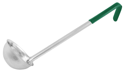 Winco LDCN-6 6 Oz Ladle One-Piece Stainless Steel Green with Ergonomic Handle