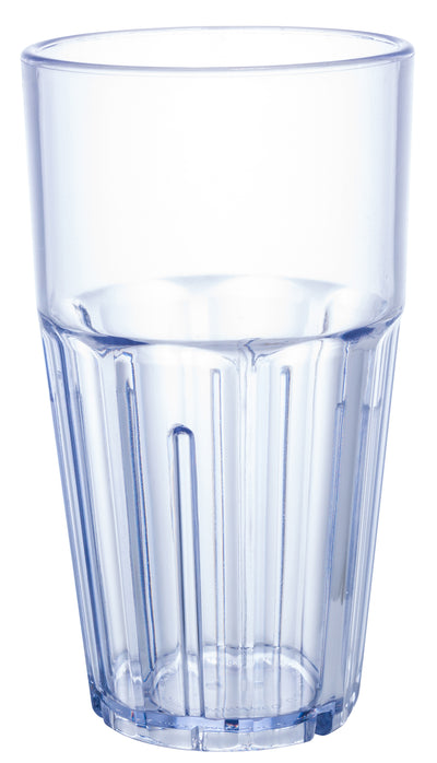 Winco PTSN-16 16 Oz Ribbed Plastic Tumbler Dishwasher Safe Blue