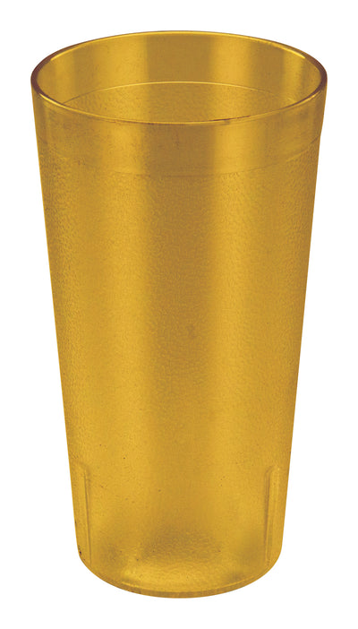 Winco PTP-16A 16 Oz Pebbled Tumbler Break-Resistant Dishwasher Safe Plastic Amber