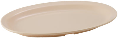 Winco MMPO-138 13 Inch Tan Oval Platter Impact-Resistant Melamine