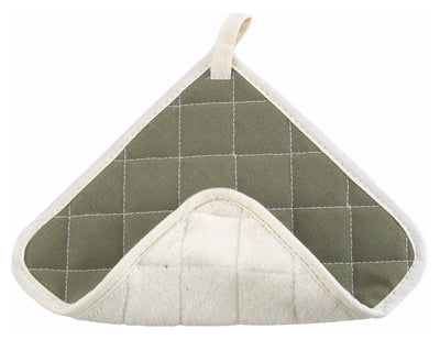 Winco PH-8B 8 Inch Square Pot Holder Cotton Terrycloth and Fire Retardant White Gray