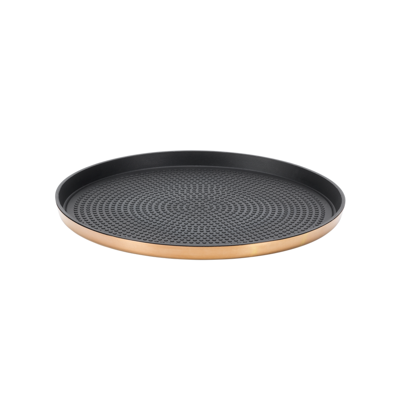 Modern Edge Small 9" Round Serving Tray in Rose Gold