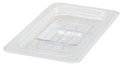 Winco SP7400S 1/4 Size Solid Food Pan Cover with Handle Polycarbonate Clear