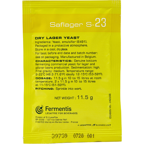 Fermentis SafLager™ S-23 - 11.5g Sachet Lager Yeast