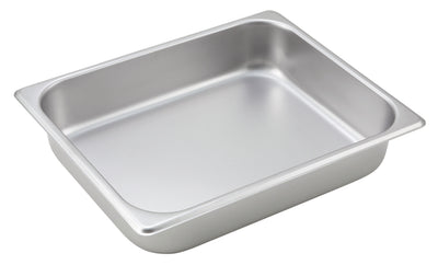 Winco SPH2 Half-Size Steam Table Pan - 10.375 Inch 25 Gauge Stainless Steel Straight-Sided