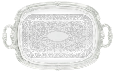 Winco CMT-1912 19 Inch Chrome Plated Rectangular Serving Tray with Handles