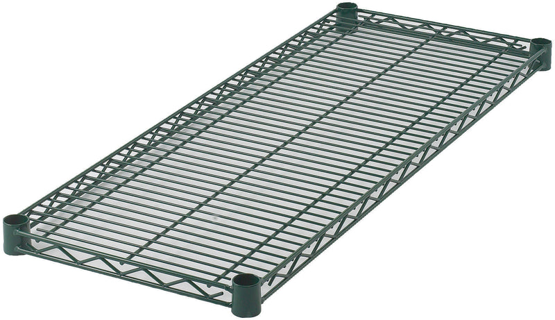 Winco VEX-1872 72 Inch Wire Shelf with Four Sleeve Clips Epoxy Coated Green
