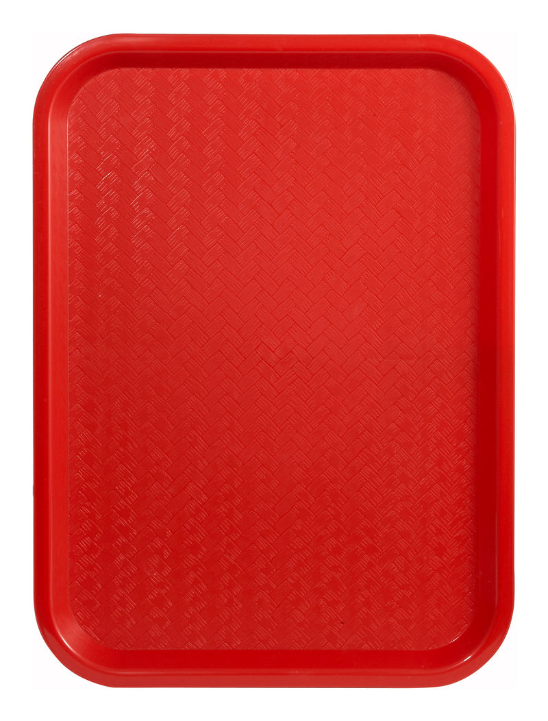 Winco FFT-1014R Red Fast Food Cafeteria Tray - 10 by 14 Inch BPA-Free Polypropylene