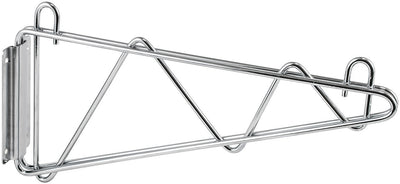 Winco VCB-24 24 Inch Wire Shelf Wall Mounting Brackets Pair Chrome Plated