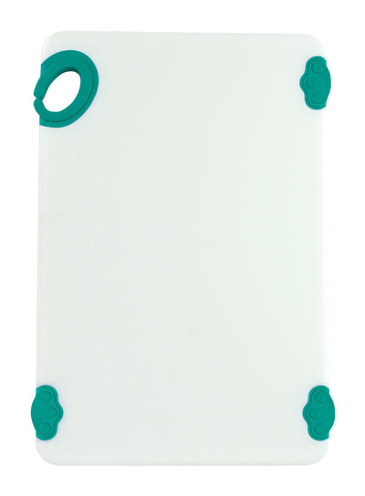 Winco CBN-1218GR 12 Inch Rectangular Cutting Board with Rubber Grip Green Co-polymer
