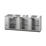 Hoshizaki BB95-G-S 95.5" 3-Door Commercial Back Bar Cooler, BB Series, 115V