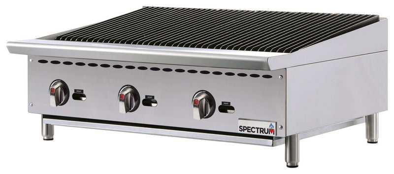 Winco NGCB-36R 36 Inch Charbroiler Gas Countertop with 3 Burner 105000 BTU