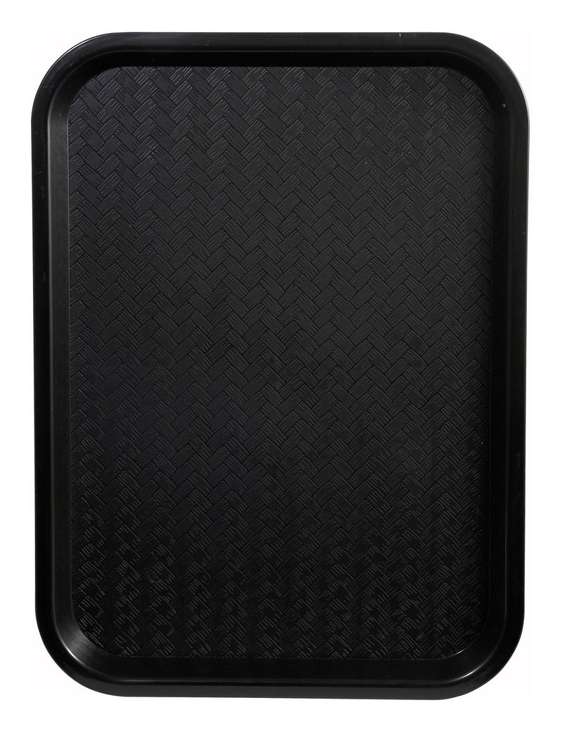 Winco FFT-1216K 12 Inch Polypropylene Black Fast Food Tray BPA Free NSFN