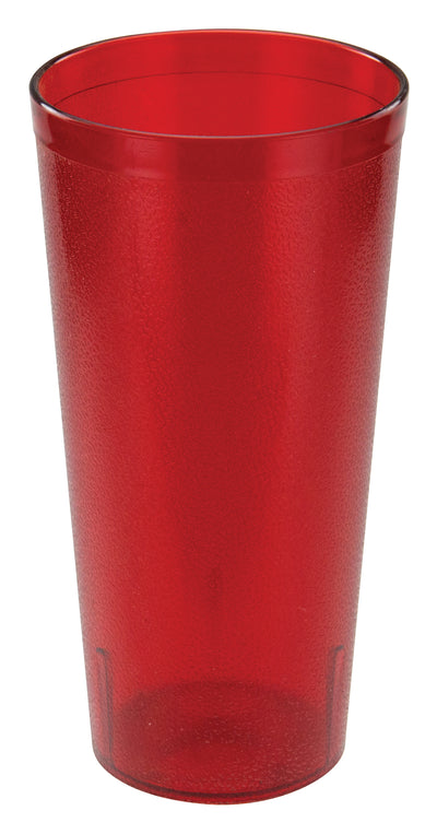 Winco PTP-20R 20 Oz Durable Break-resistant Pebbled Plastic Tumbler Red