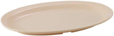 Winco MMPO-118 11-1/2 Inch Tan Oval Serving Platter Melamine Dishwasher Safe