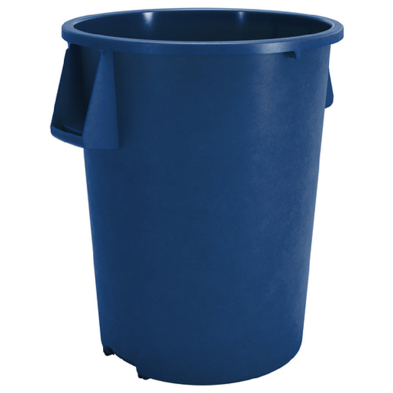 Carlisle 84105514 55 Gallon Round Trash Container Blue Polyethylene with Handles