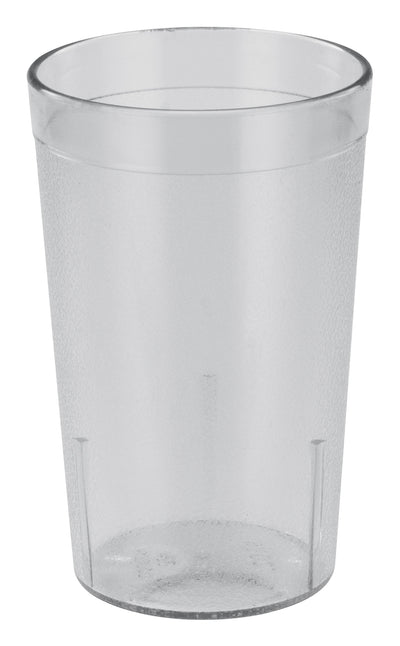 Winco PTP-12C 12 Oz Clear Pebbled Plastic Tumbler Break Resistant Dishwasher Safe